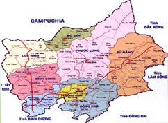 Vị trí địa lý tự nhiên của huyện Lộc Ninh