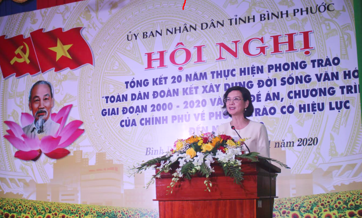 Ủy ban nhân dân tỉnh Bình Phước tổng kết 20 năm thực hiện  Phong trào “Toàn dân đoàn kết xây dựng đời sống văn hóa” và các đề án, chương trình của Chính phủ về Phong trào có hiệu lực đến năm 2020