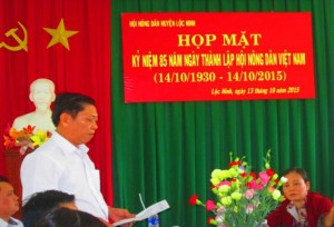 Hội Nông dân huyện Lộc Ninh họp mặt kỷ niệm 85 năm Ngày thành lập Hội Nông dân Việt Nam (14/10/1930 - 14/10/2015)